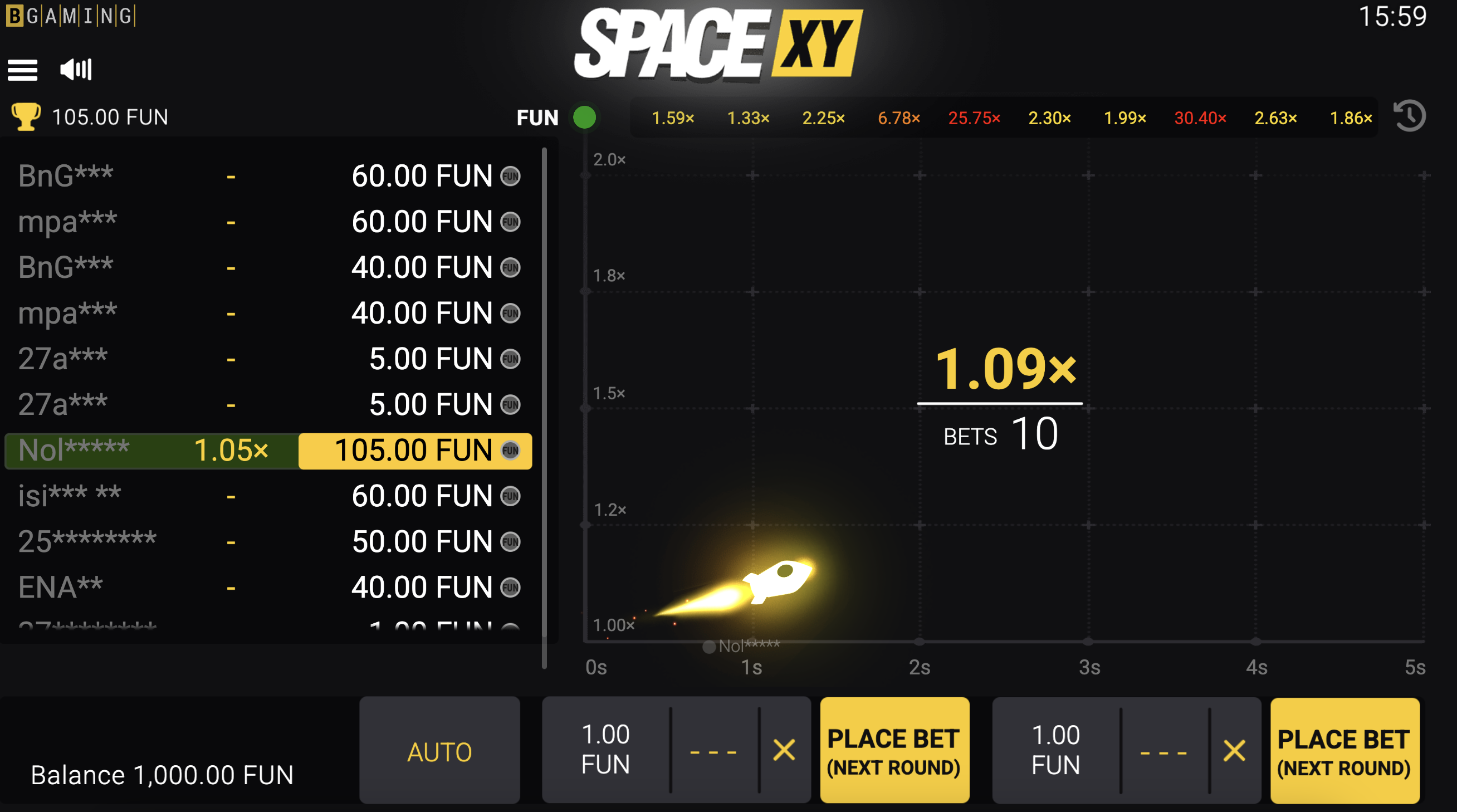 Space XY by BGaming